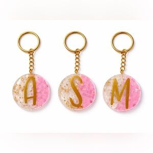 Gold and Pink Initial Keychains PLEASE message me for letter